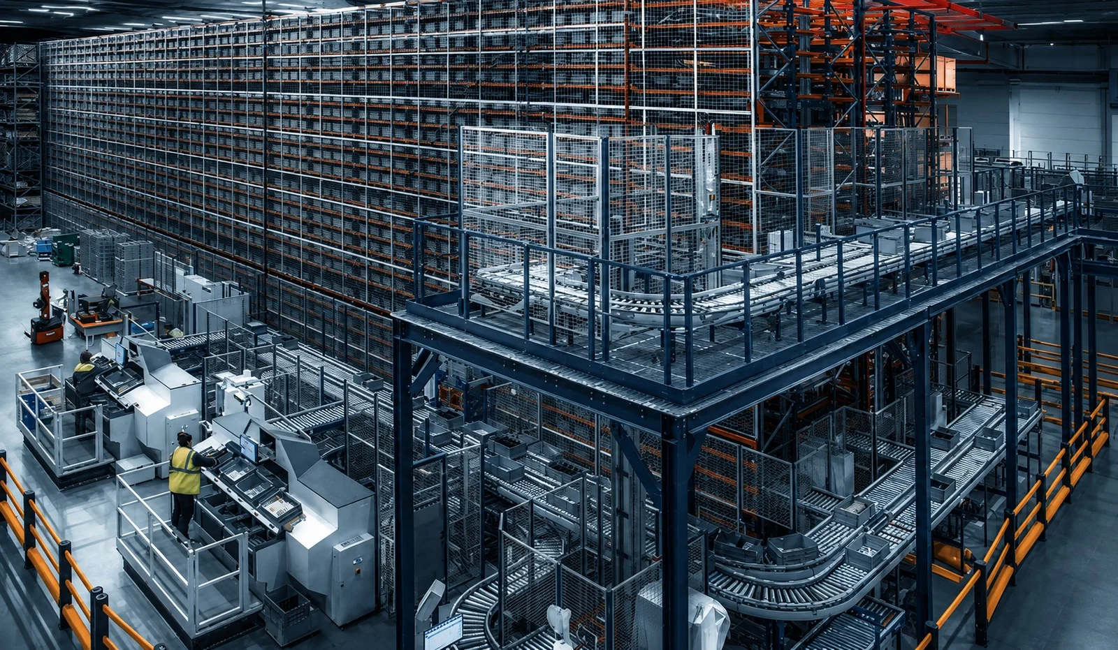 Automated warehouse and conveyor system